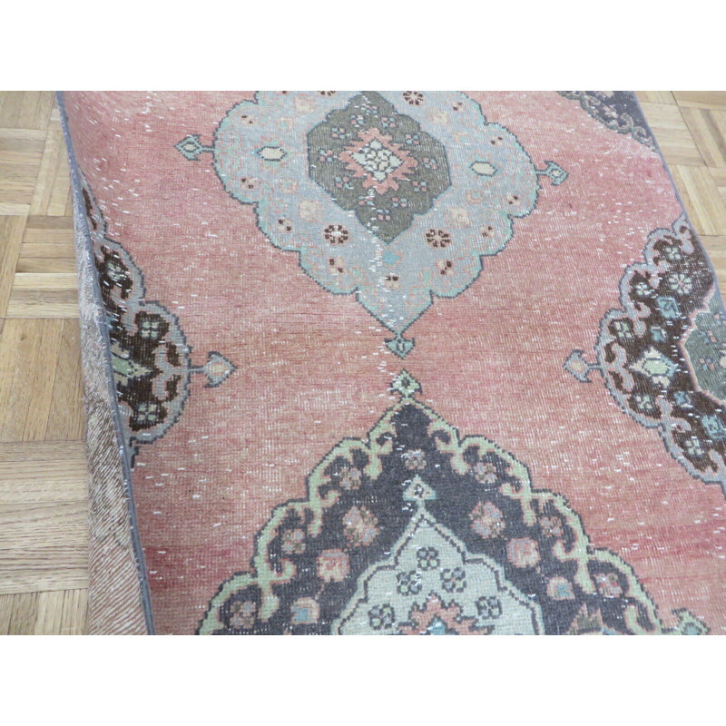 Tapis de couloir oriental turc rose noué à la main 3 pi 3 po x 11 pi 2 po 2A1589055CB84719A5F37B9803BF2946