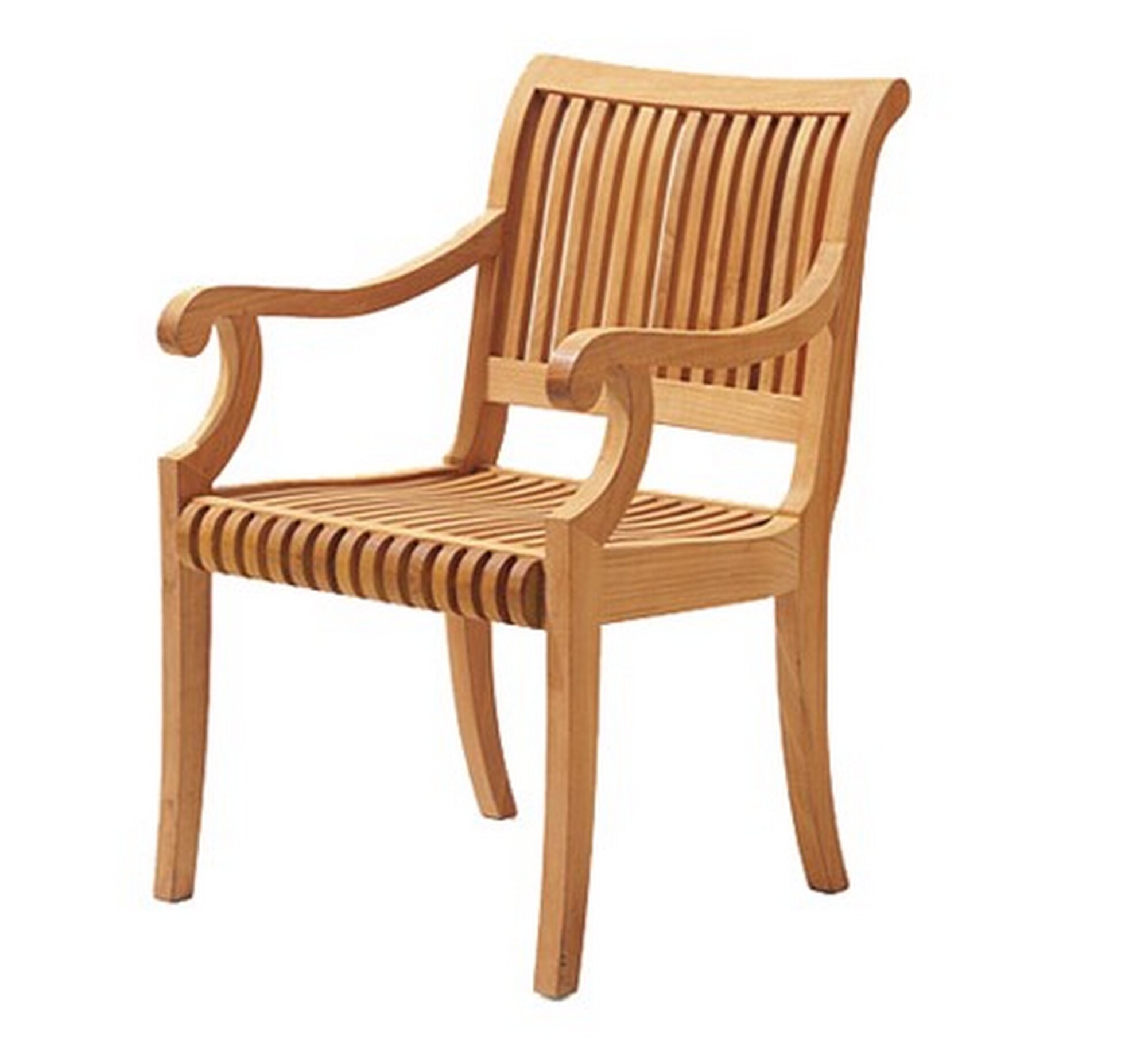 Teak Smith Giva Teak Outdoor Dining Armchair & Reviews | Wayfair