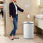 Poubelle 40 litres en acier inoxydable, poubelle ronde 10,6 gallons avec seau amovible-121711781