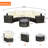 7 Patio Furniture Half-Moon Style Outdoor - And Quick Dry Foam Cushions With Round Coffee Table Frame Comfortable-768341514