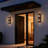 2‑light Outdoor Wall Lantern With Hammered Stone‑pattern Glass & Black Metal Frame