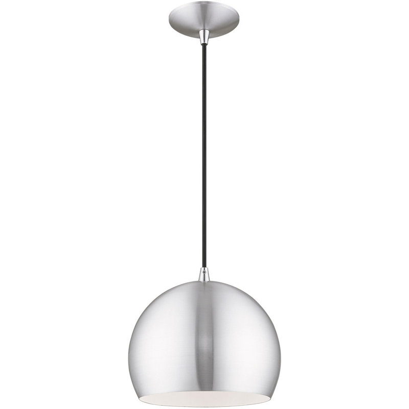 Dristin 1 - Light Single Pendant, Brushed Aluminum/Black, Brushed Aluminum