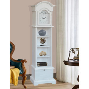 72" Wood Grandfather Clock White