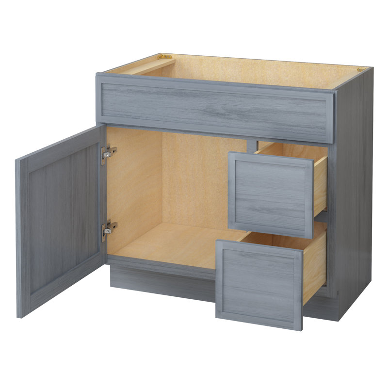 Base de meuble-lavabo simple 36 po seulement, Argent argent