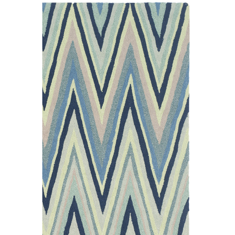 Ardi Hand Hooked Performance Chevron Rug, Rectangle 5' x 8'