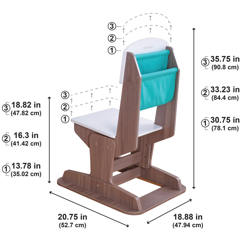Grow Together Pocket Adjustable 109cm W Desk and Chair Set, Grey Ash