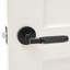 Poignée de porte noire en laiton massif avec poignée moletée London-83028106