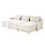 Canapé 3 places, 3 repose-pieds mobiles, équipé d'un coussin lombaire, tissu en chenille, base en bois de haute qualité, conception ergonomique, éponge à haute résilience-27467219
