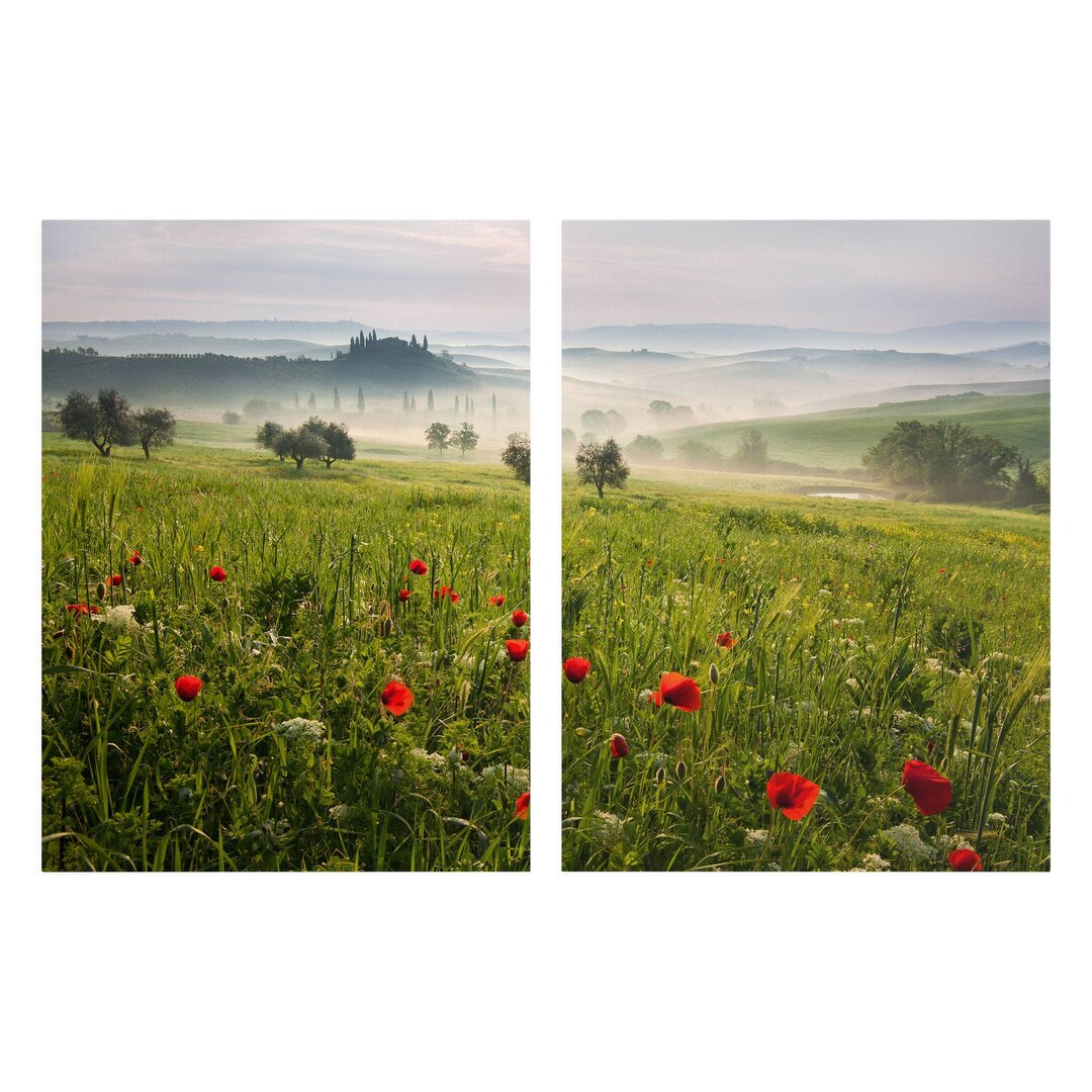 2-tlg. Leinwandbilder-Set Tuscan Spring