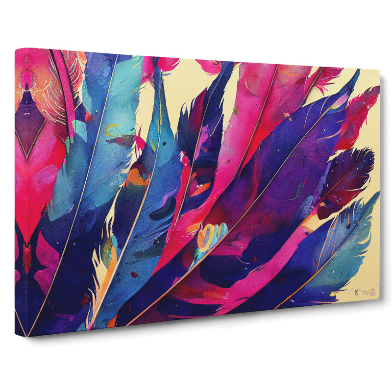 Bird Feather Splash Vol.4 - Wrapped Canvas Print, 50cm H x 76cm W x 3cm D