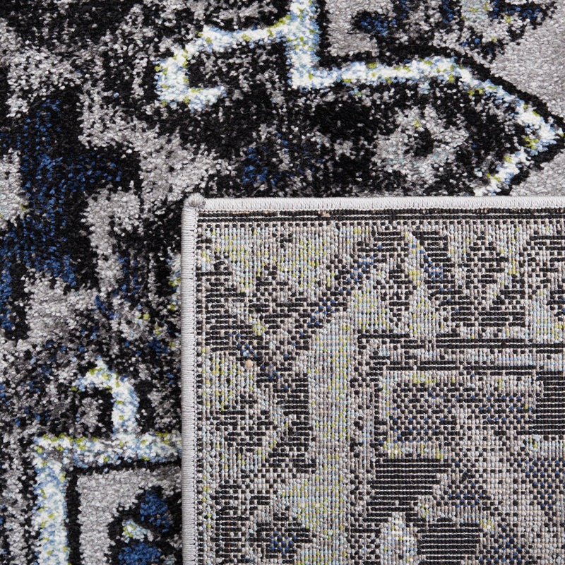 Tapis oriental gris clair / gris foncé Ceana, Rectangle 2 pi 3 po x 4 pi