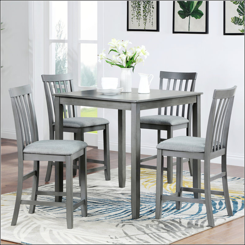 Wooden Dining Square Table,Kitchen Table,Solid Wood Legs,Only Table, Grey