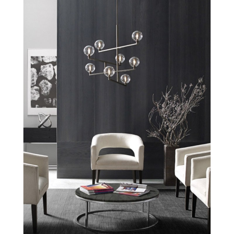 Lustre asymétrique Catelaya, H 50 po x l 43 po x P 43 po, Blanc mat, Vert