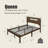 Gerrita Solid Bamboo and Metal Platform Bed with Integrated Headboard-670962503-651781912