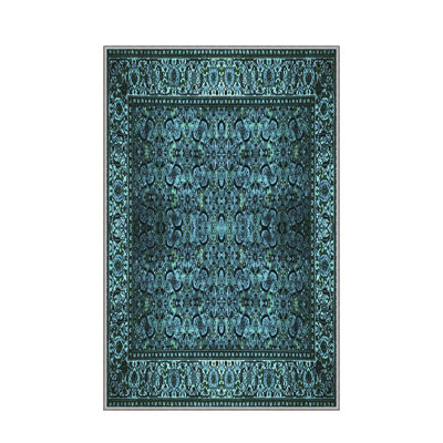 Tapis tissé élégant 5,9 x 9,2 pi, 100% polyester, antibactérien, antidérapant | Impression numérique 3D, lavable à la machine (30-40 ° C) | Parfait pour les salons, les chambres à coucher et les endroits très passants, durable et facile d'entretien