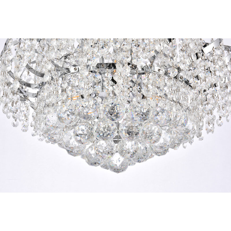 Antione 6 - Light Glass Empire Chandelier, Chrome, Royal Cut