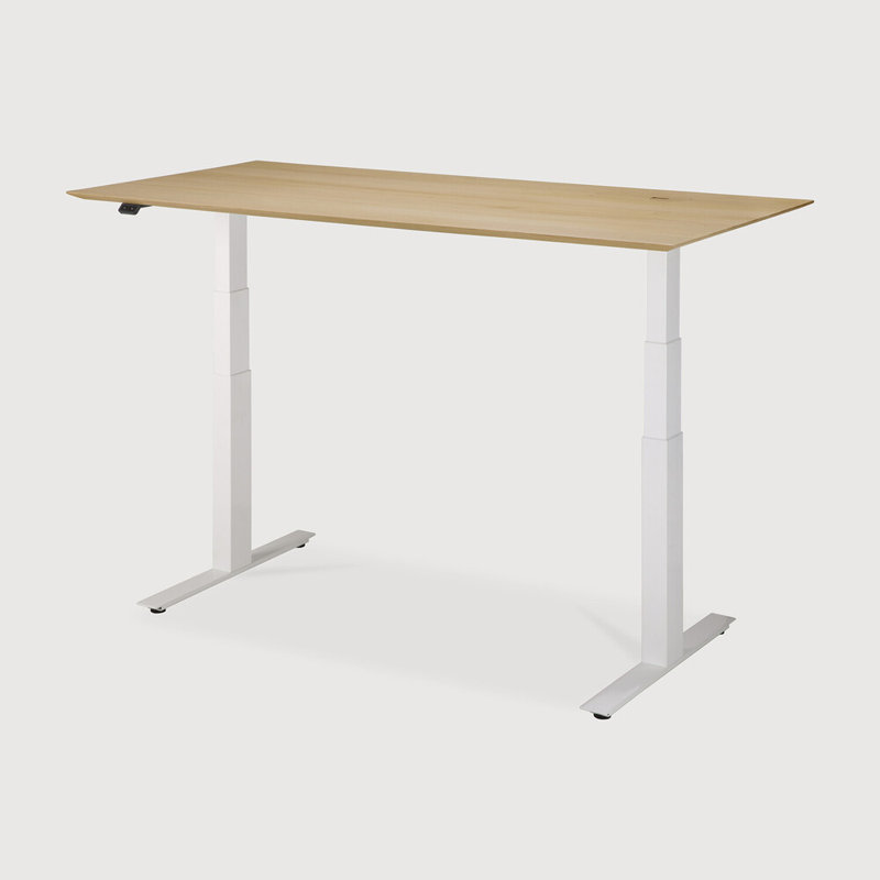 Bok Standing Desk, Oak/White, 25" H x 63" W x 31.5" D