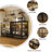 63" Industrial Kitchen Storage Cabinet With Glass Doors, Matte Black Metal Frame & Double-Shelf Design