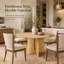 Table de salle à manger ronde extensible Vonnie 41,3"–57,3" avec rallonge amovible de 16" en bois d'hévéa massif, style ferme.-1372272441