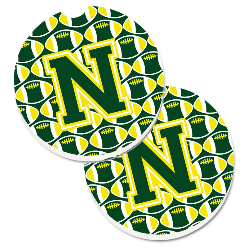 Sous-verre de football, N, Vert / Jaune