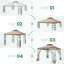 Pavillon de jardin extérieur 10 x 10 pi avec moustiquaires-99517816