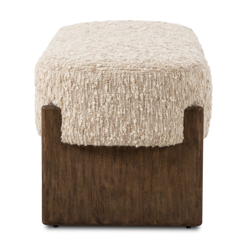 Kirby Accent Bench- 60"-Solema Cream, Distressed Natural, Solema Cream
