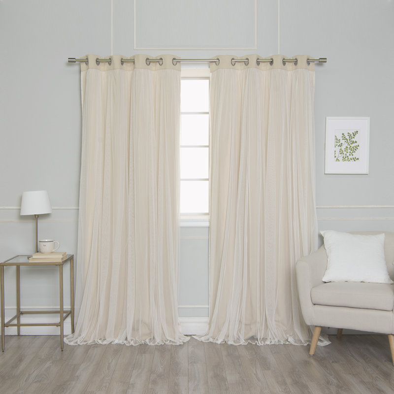 Rideau en polyester Allisin, Beige