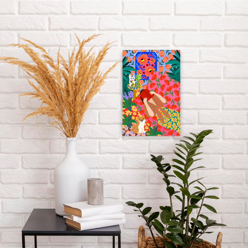 Art mural contemporain abstrait à motifs, H 18 po x l 12 po