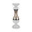 Glass Pillar and Taper Candle Holder with Curved Silhouette and Reflective Accents for Modern Decorative Display-1046169970