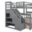 Lit superposé simple en L avec 3 tiroirs, bureau portable et garde-robe-628328899