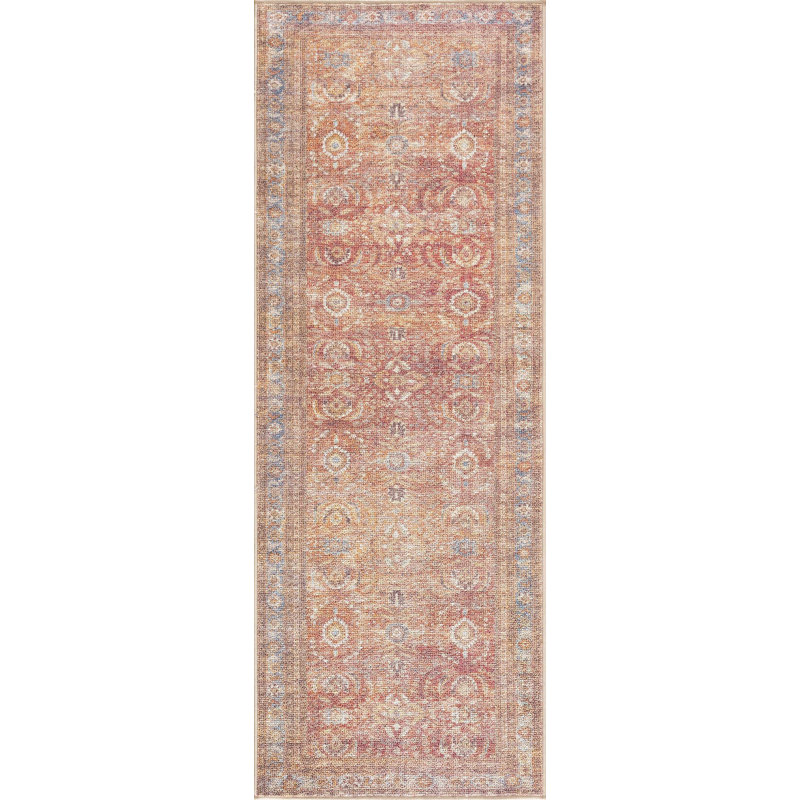 Tapis damassé Anarhu Boho, Tapis de couloir 2 pi 7 po x 10 pi 2 po