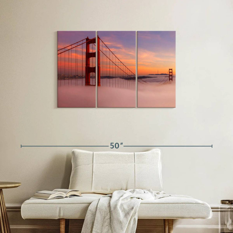 Lilie Golden Gate Bridge Clouds, H 24 po x l 38 po