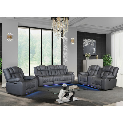 RAIZE GREY 3PC LIVING ROOM SET