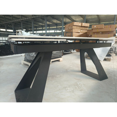 65inch To 94.5inch Extendable Rectangular Sintered Stone Dining Table Seat 6-10