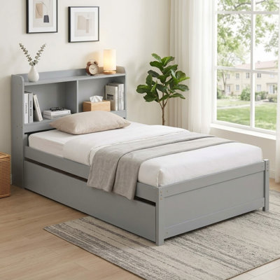 Lit de style moderne avec tête de lit et lit gigogne Artair