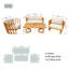 5-Piece Acacia Wood Modular Outdoor Sofa Set-2077292718