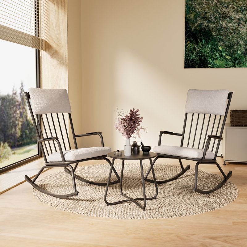 2- Person Seating Group with Cushions, Black