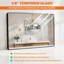Miroir de salle de bain rectangulaire 40 po x 36 po, cadre de coin fermé noir mat, verre trempé, fixation murale horizontale et verticale, étanche-639693523-639693525