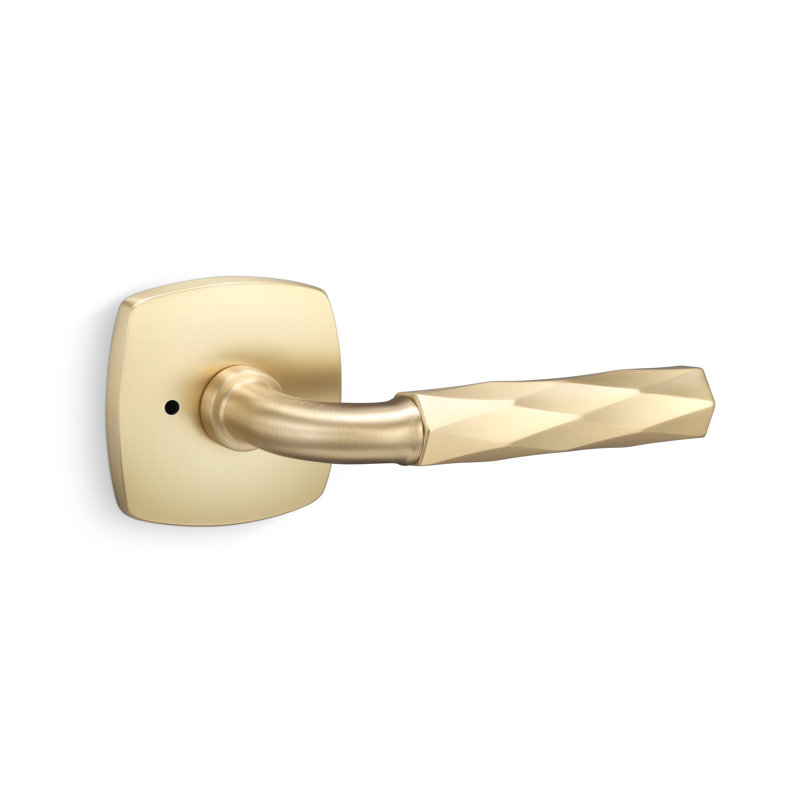 Forma Privacy Rosette, Vertex Grip, Satin Brass