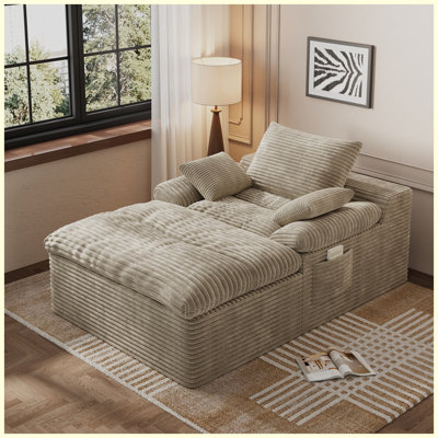 Sofa Single-seat sofa,Corduroy Fabric,Deep Seat Couches,No Assembly,1pcs for Bedroom,Apartment