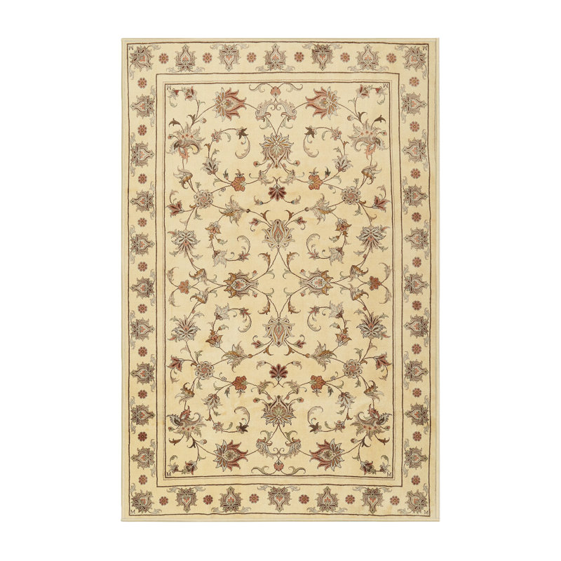 Tapis oriental ivoire / rouge Fatema, Rectangle 7 pi x 10 pi