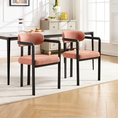 Chaises de salle à manger Mid-Century Orange