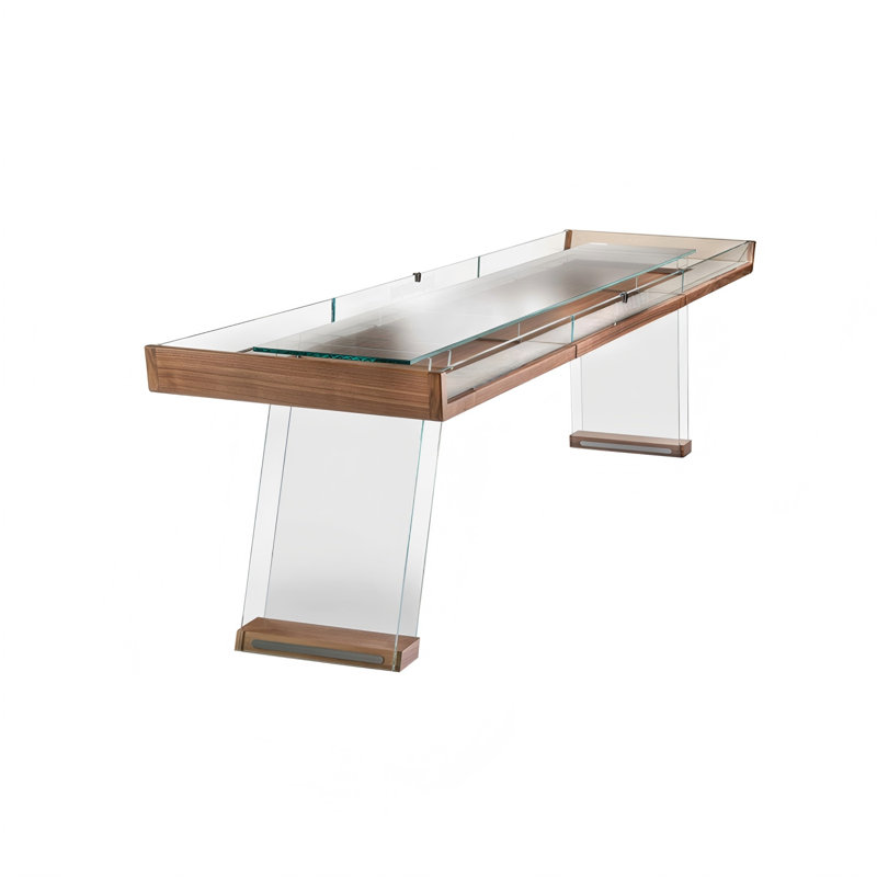 Table de jeu de palets 9 pi en verre trempé transparent haut de gamme