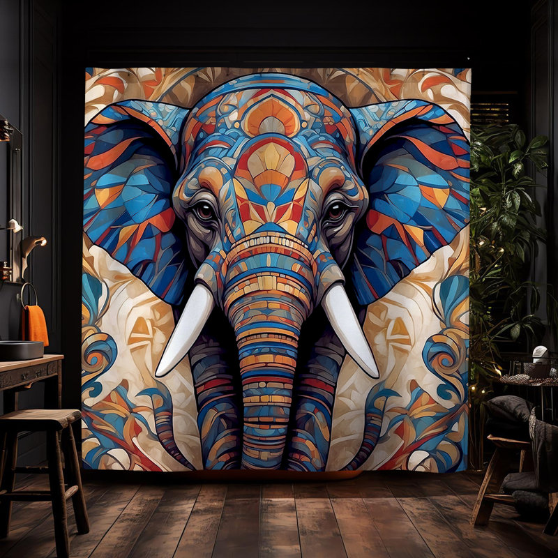 Rideau de douche éléphant, Simi éléphant