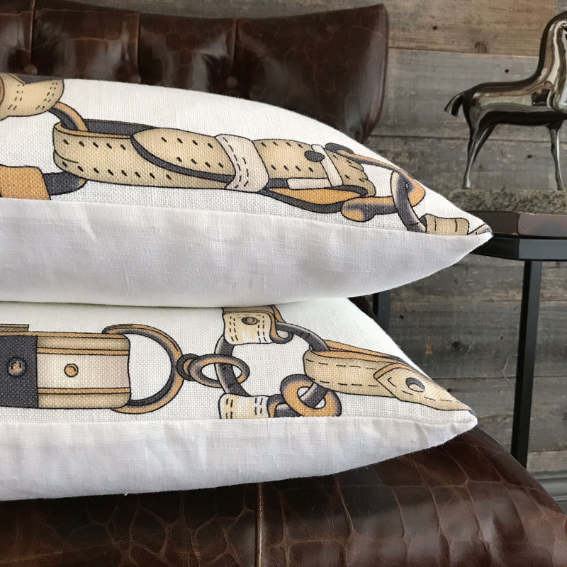 Equestrian Square Pillow Cover & Insert, Feather