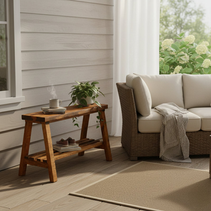 Banc de rangement Daigo, Brun clair