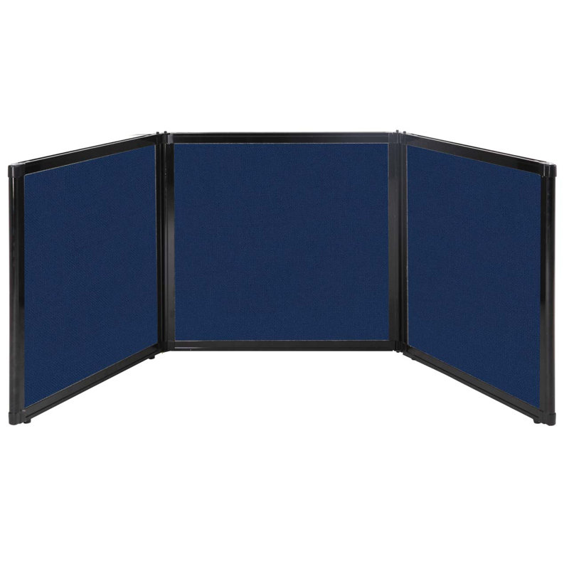 Versare Tabletop Booth Display, 24" x 99", Navy Blue