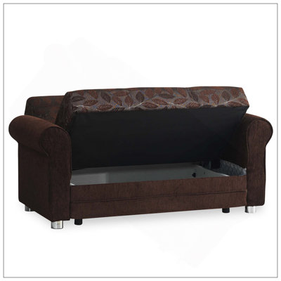 Upholstered Convertible Loveseat With Storage