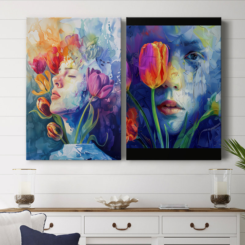 FLORAL Series DCCCX-Premium Gallery Wrapped Canvas -Ready to Hang, 18" H x 24" W