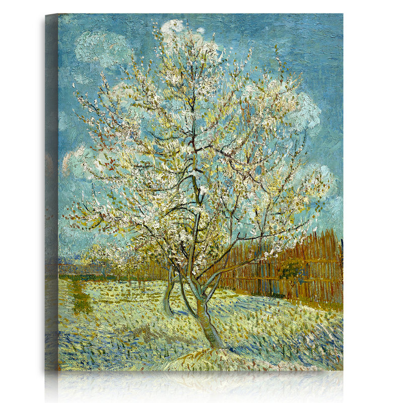 «De Roze Perzikboom» par Vincent Van Gogh, reproduction sur toile, H 20 po x l 16 po x P 0,75 po, Toile tendue